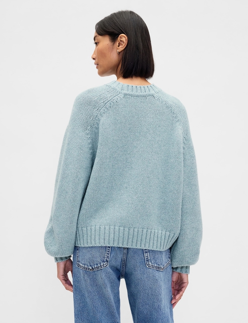 Relaxed Saddle-Sleeve Crewneck Sweater