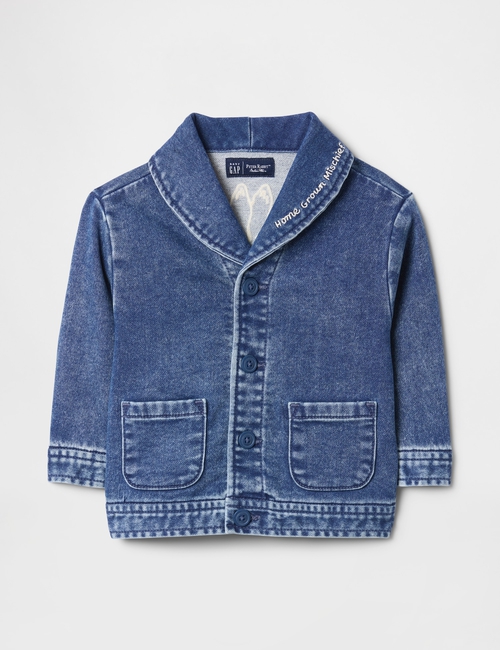 Baby Peter Rabbit™ Knit Denim Shawl Cardigan