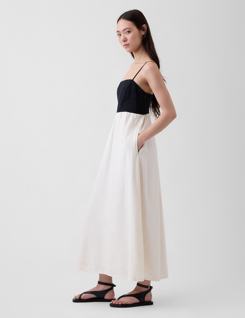 SL EMPIRE MAXI LINEN DRESS