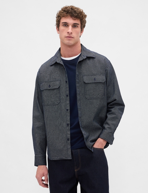 Denim Stripe Big Shirt