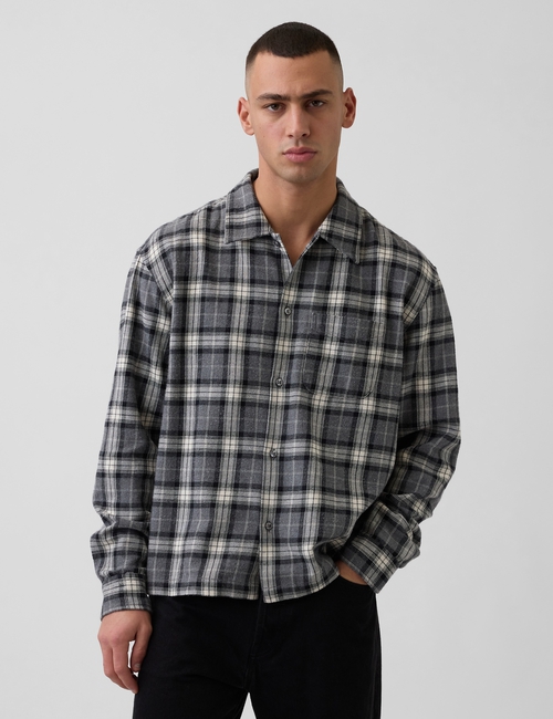 Organic Cotton Relaxed Flannel Shirt