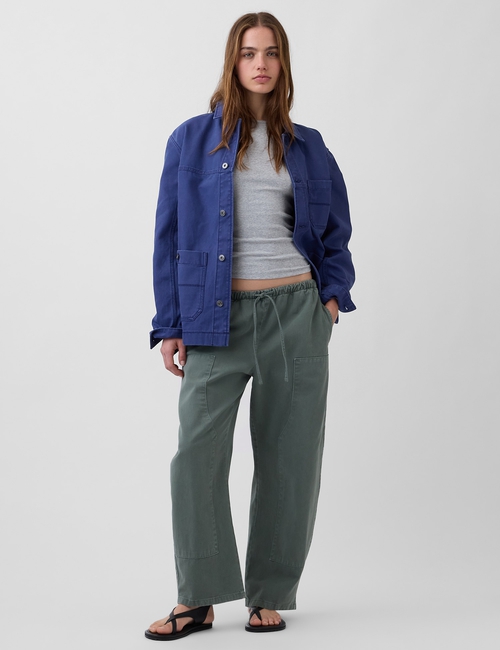 Poplin Easy Double-Knee Barrel Pants