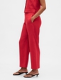 Linen-Blend Relaxed Straight Ankle Pants