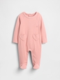 Baby Softspun Heart Pocket Footed One-Piece