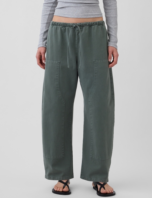 Poplin Easy Double-Knee Barrel Pants