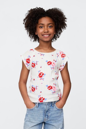 Kids Lace-Trim Pointelle T-Shirt