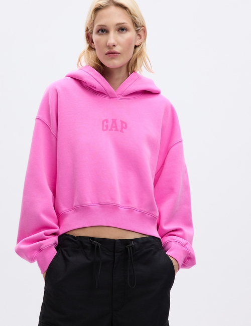 VintageSoft Arch Logo Cropped Hoodie