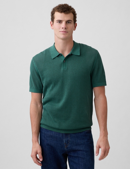 Crochet Sweater Polo Shirt