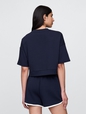 VintageSoft Cropped Elbow-Sleeve Sweatshirt