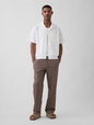 Linen-Cotton Relaxed Taper Pants