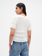 SS LINEN POINTELLE TOP
