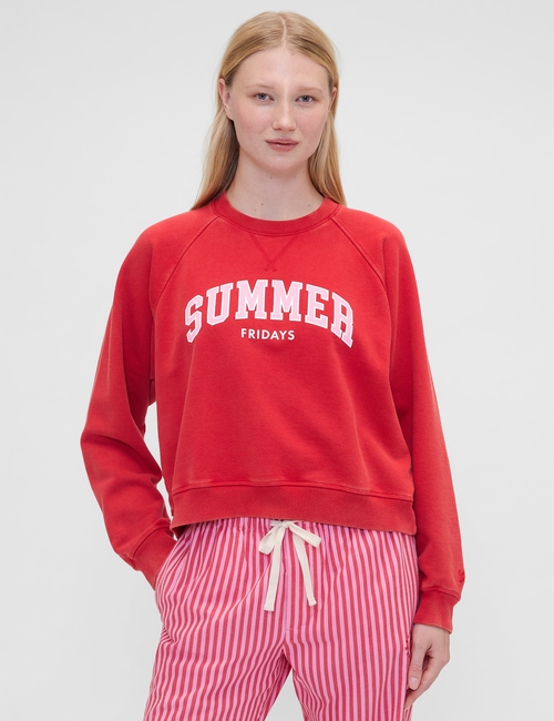 GAP X SUMMER FRIDAYS LOGO TERRY FLEECE LOGO CREW