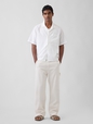 Linen-Cotton Relaxed Straight-Hem Shirt