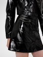 GAP STUDIO PATENT BUTTON FRONT MINI SKIRT