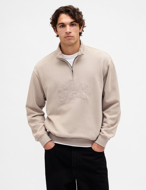 Heavyweight Oversized Logo Half-Zip Pullover