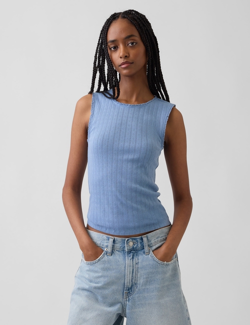 Pointelle Shell Tank Top