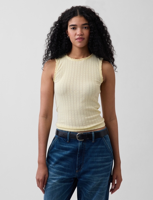 Pointelle Shell Tank Top