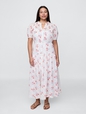Gap × DÔEN Pintuck Floral Midi Dress