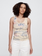 Ribbed Gap Logo Tank Top
