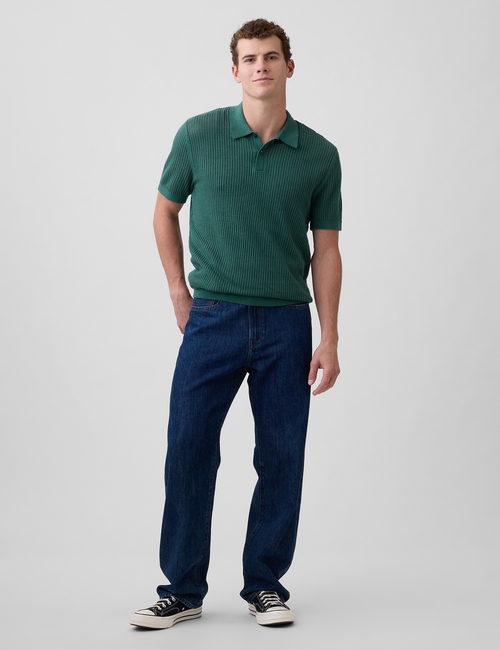 Crochet Sweater Polo Shirt