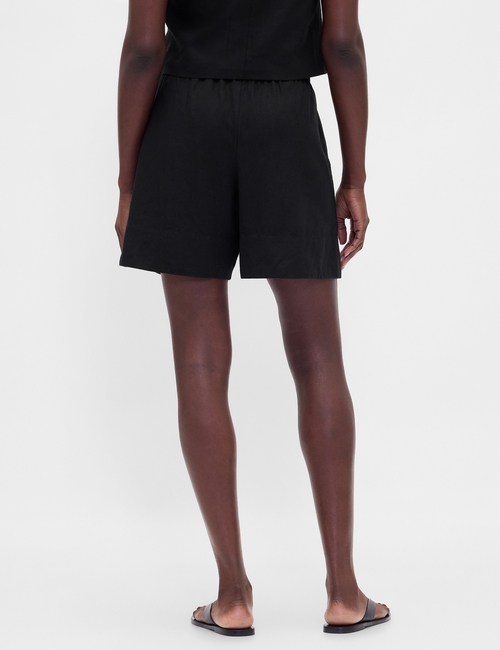 Linen-Blend Easy Shorts