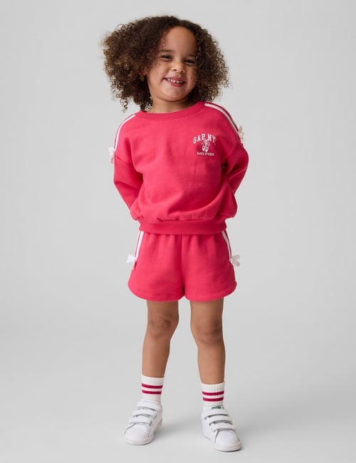 LS ATHLETIC FLC CREW X SHORT SET