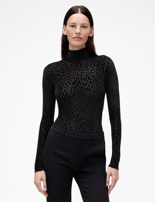 GAP STUDIO BURNOUT VELVET TNECK BODYSUIT