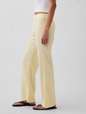 Low Rise Linen-Blend Flare Pants