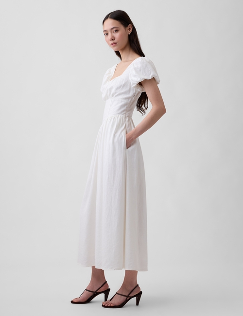 SS DROPWAIST LINEN MAXI DRESS