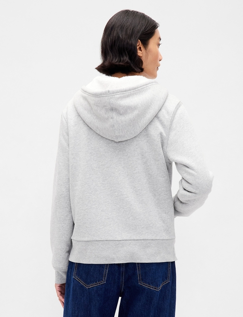 Relaxed Gap Logo Sherpa-Lined Zip Hoodie