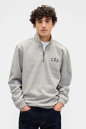 Relaxed Gap Logo Quarter-Zip Sweatshirt