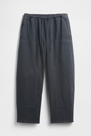 Poplin Easy Double-Knee Barrel Pants