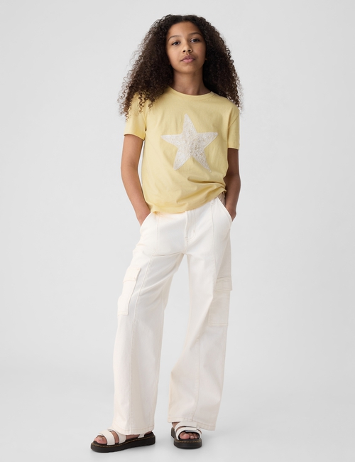 تي شيرت برسمة مطرزة بترتر للأطفال