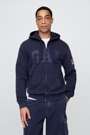 VintageSoft Gap Logo Zip Hoodie