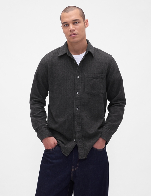 Organic Cotton Relaxed Flannel Shirt