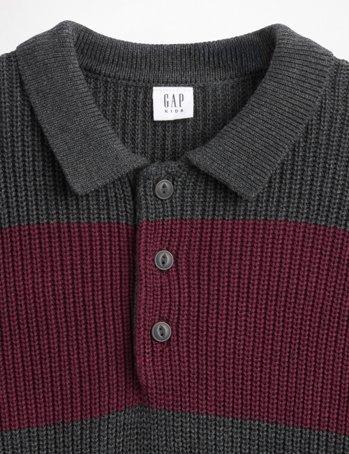 COTTON LS POLO SWEATER