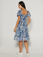 Smocked Squareneck Midi Dress