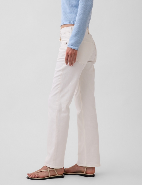 Mid Rise Relaxed Straight Jeans