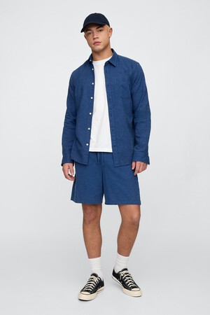 7" Linen-Blend Easy Shorts