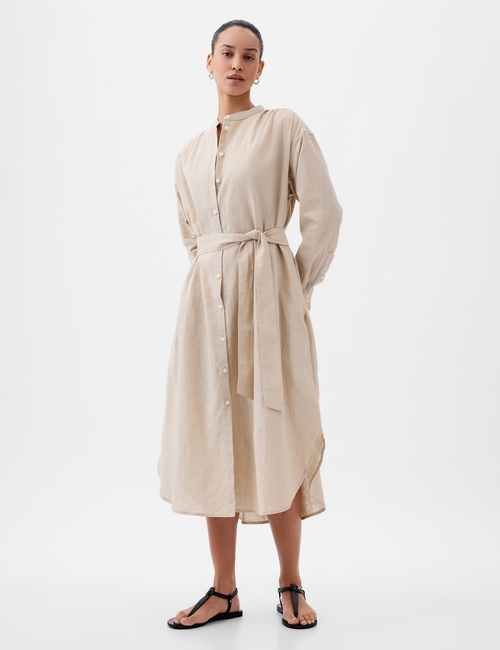 Linen Blend Maxi Dress