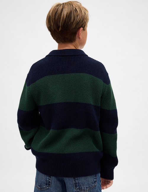 COTTON LS POLO SWEATER
