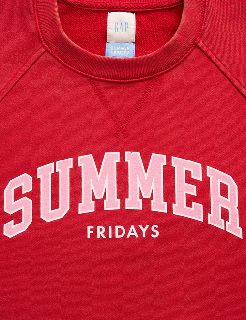 GAP X SUMMER FRIDAYS LOGO TERRY FLEECE LOGO CREW