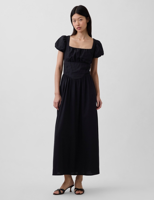 SS DROPWAIST LINEN MAXI DRESS