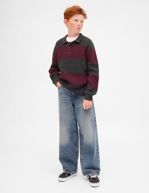 COTTON LS POLO SWEATER