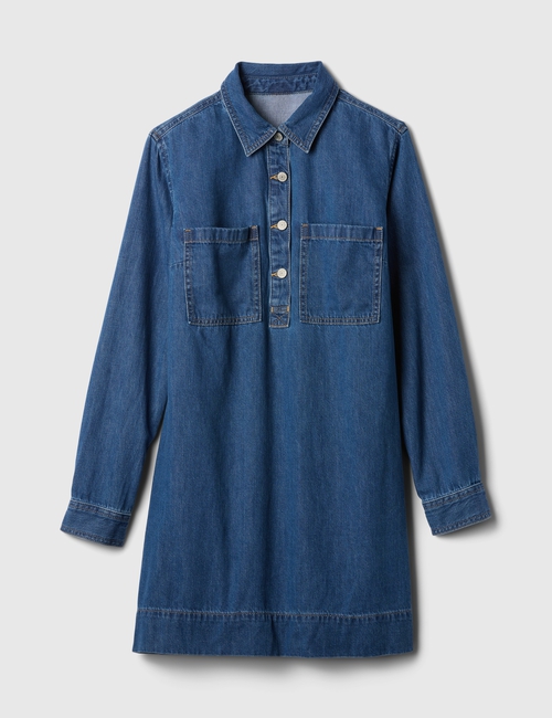 Western Denim Mini Shirtdress
