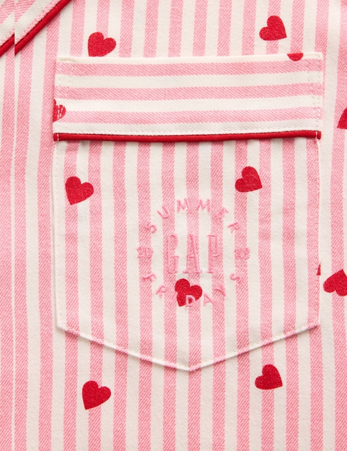GAP X SUMMER FRIDAYS PJ FLANNEL TOPSTRIPE HEARTS