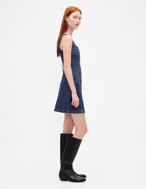 SL SCOOP BTN UP MINI DRESS - DK AMRITH