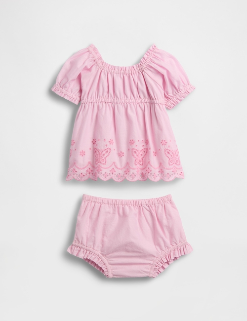 G SS PUFF SLV BUTTERFLY EYELET SET