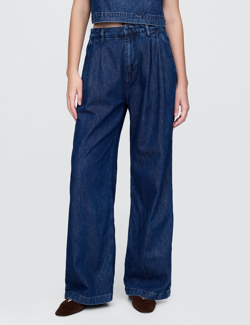 365 High Rise UltraSoft Denim Pleated Trousers