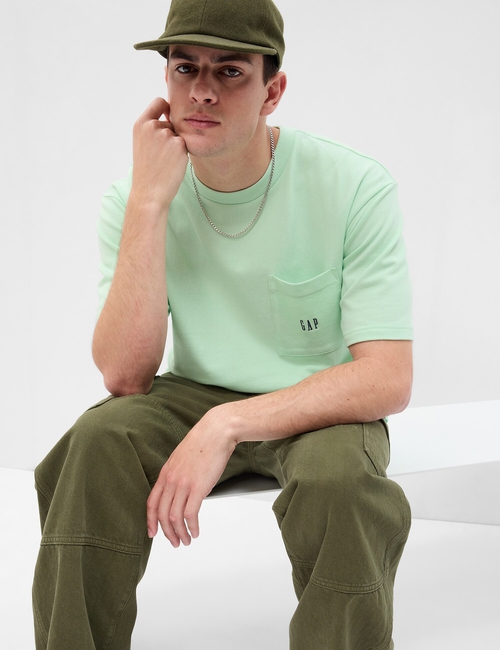 Oversized Gap Logo Pique Pocket T-Shirt